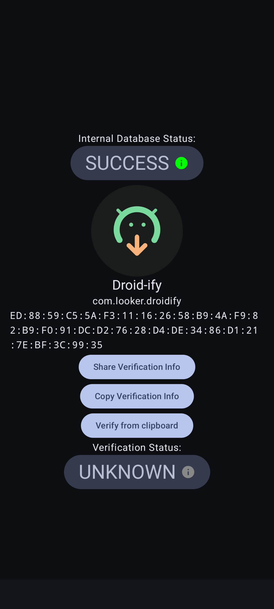 App Verifier → SUCCESS