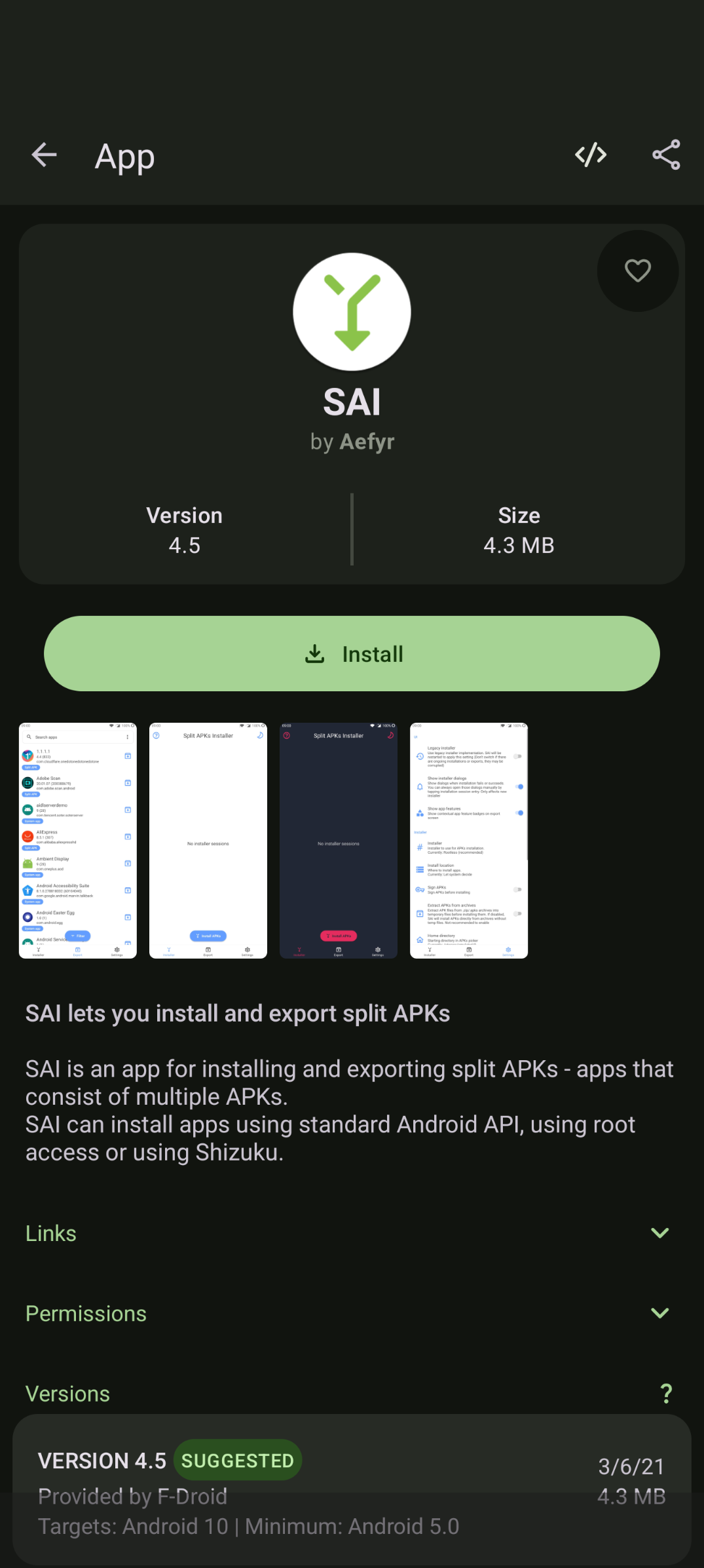 SAI in Droidify